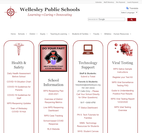 Wellesley Big Blue Button homepage